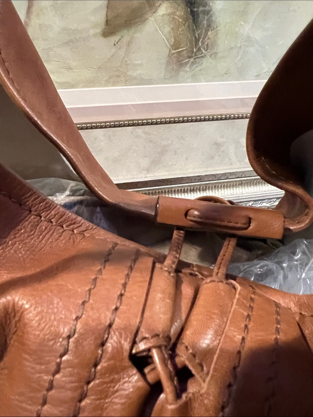 Salvatore Ferragamo Large Brown Leather Shoulder Bag with Gancini Charm - Picture 17 of 17